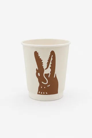 Custom branded paper cup with rabbit illustration artwork