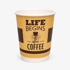 Coffee themed branded paper cup packshot