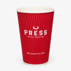 Red ripple branded paper cup packshot